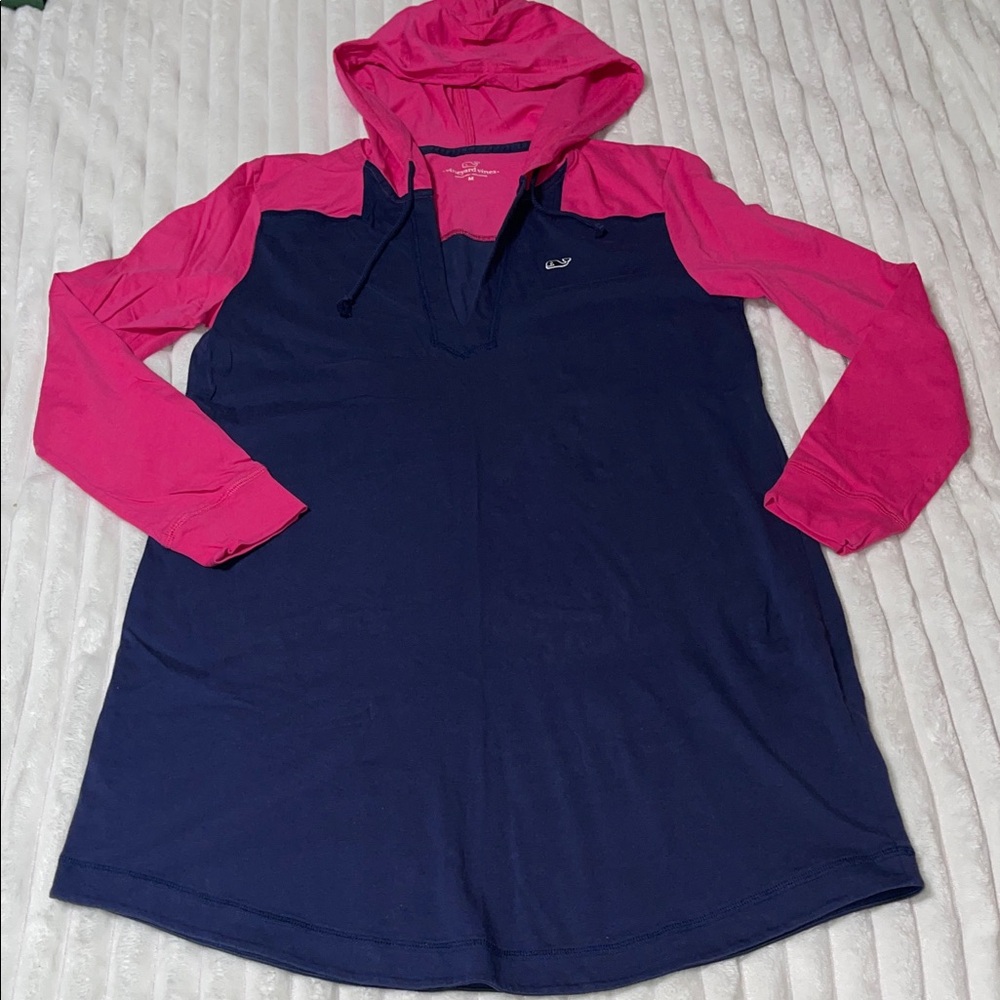 Vineyard Vines Long Sleeve Hoodie V-Neck Dress | Size Medium